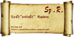 Szánthó Rados névjegykártya